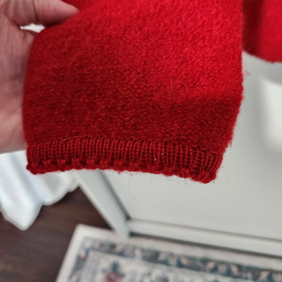 Orvis Vintage Women's Red 100% Wool Classic Sweater Jacket  Silver Buttons Small - Picture 6 of 6